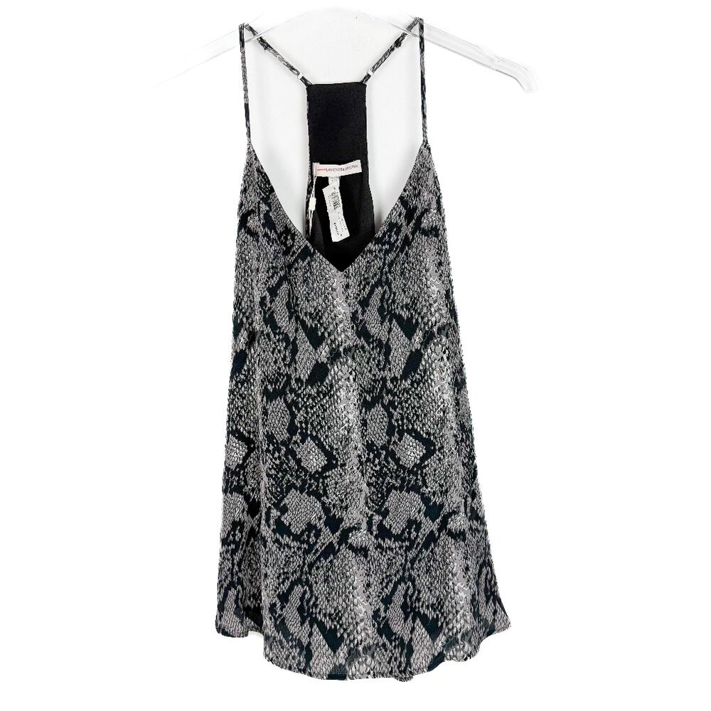 NWT Lavender Brown Snakeskin Racerback Tank Top Black Charcoal Size Small S NEW